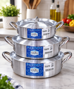 set of 3 (2L,2.5L,3.5L) shallow casserole with lids- premium & professional