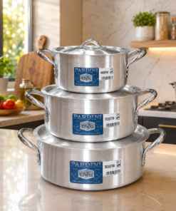 combo: set of 3 medium height casserole- 2.5L/4L/7Ltrs (professional cookware)