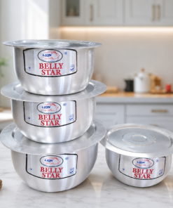 Heavy set of 4 belly star sufuria (12/15) + 4lids