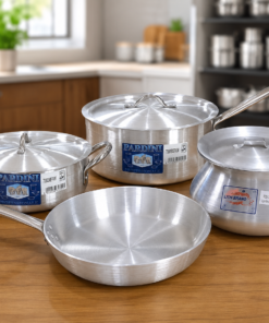 combo: shallow casserole 3.5ltrs + medium height saucepan 3ltrs + omelette pan 26cm (700series) +biryani pot 5ltrs