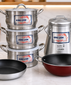 combo: set of 3 kinglion diamond + nonstick pan 24cm + nonstick karai 24cm +conical pot 4.5L