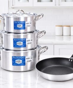 combo: set of 3 premium medium height casserole (1.5L, 2.5L, 4L) + nonstick pan 26cm