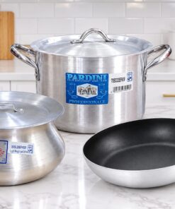 combo: deep height casserole 5.5ltrs + biryani pot 5ltrs + nonstick pan 26cm