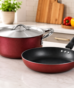 combo: nonstick casserole 5ltrs + nonstick pan 24cm