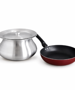 combo: biryani pot 5ltrs + nonstick pan 24cm