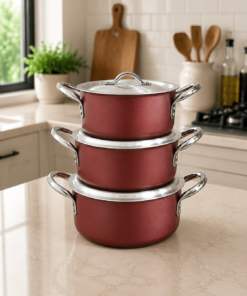 Non stick Casserole with ss handle set of 3 sizes 24,26 & 28